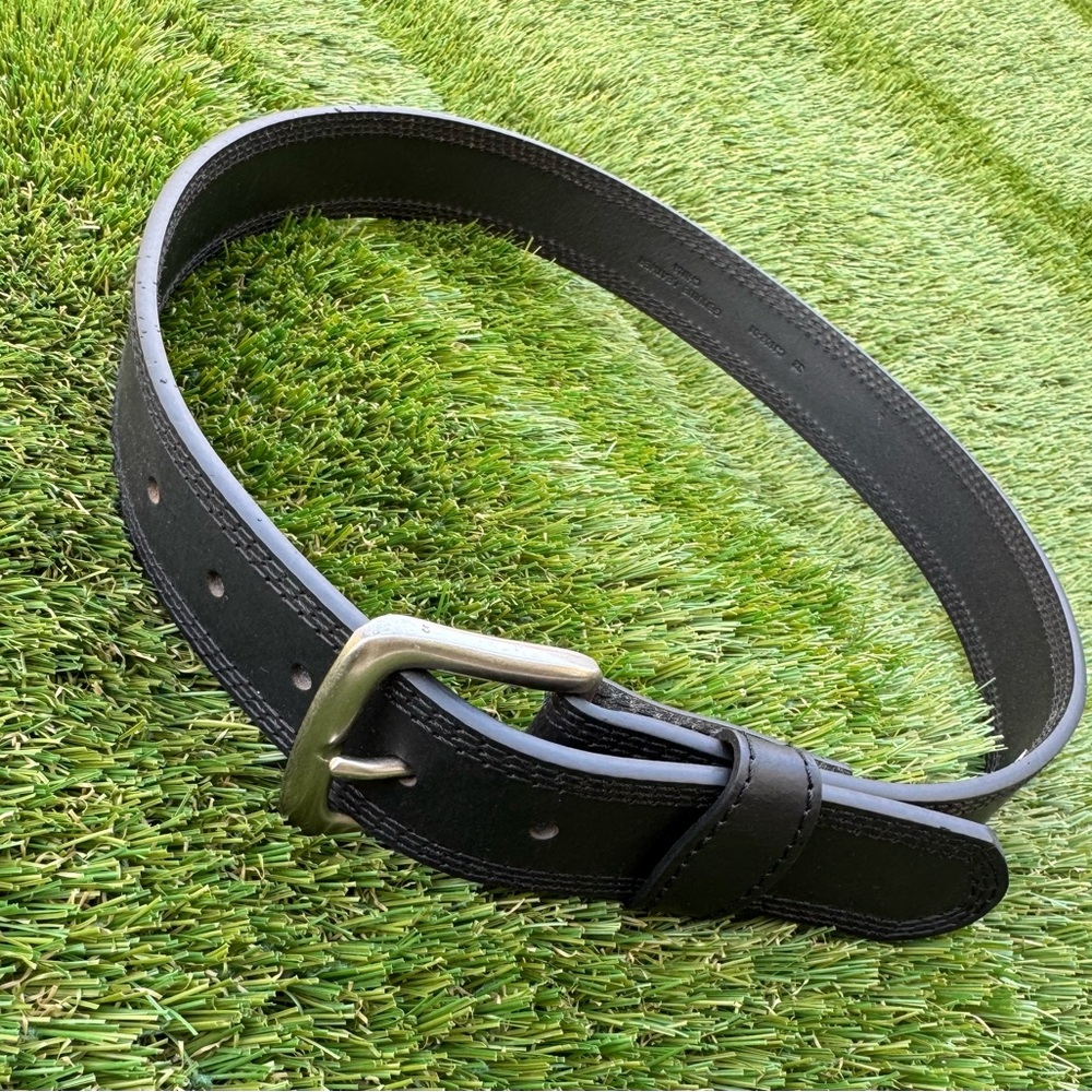Men's Black Leather Belt Size 32” W